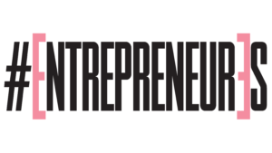 Logo noir et rose du projet #EntrepreneurEs