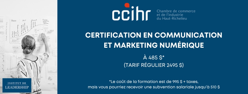 formation certification en communication et marketing numérique de l'Industrie de leadership et chambre de commerce