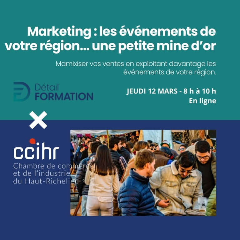 Marketing les événements dans votre région formation virtuelle