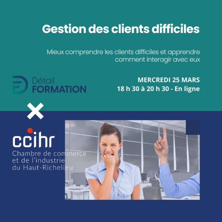 Formation virtuelle Gestion des clients difficiles