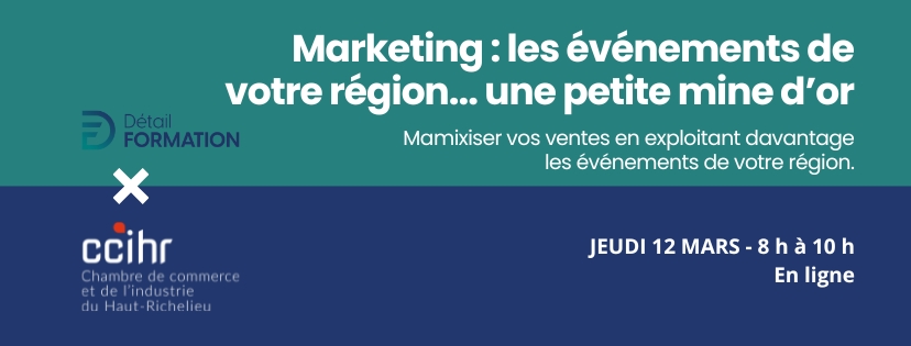 Marketing les événements dans votre région formation virtuelle