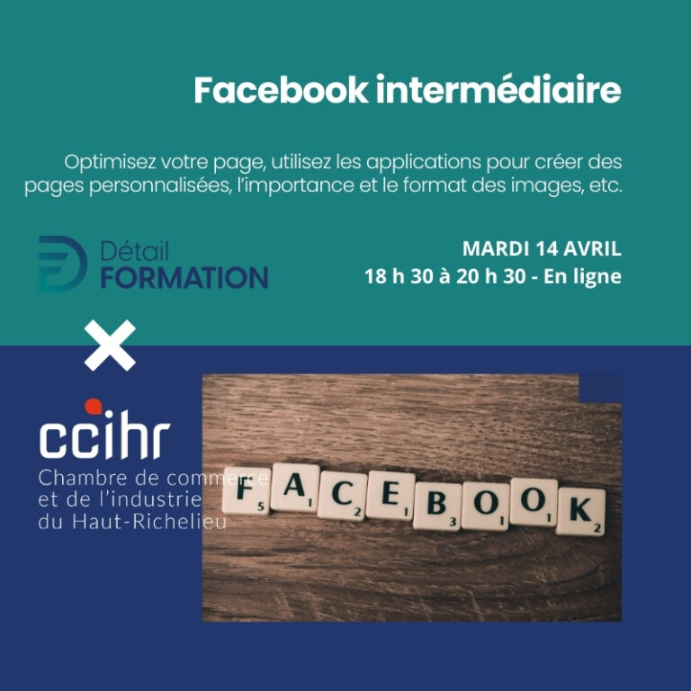 Formation en ligne facebook intermédiaire