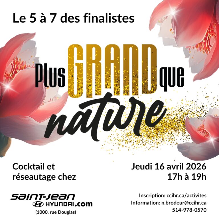 5 à 7 cocktail de dévoilement des finalistes Gala de l'Excellence CCIHR