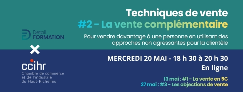 TECHNIQUES de vente formation virtuelle la vente complémentaire