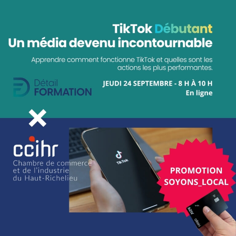 TikTok débutant formation en ligne avec promotion Soyons_Local