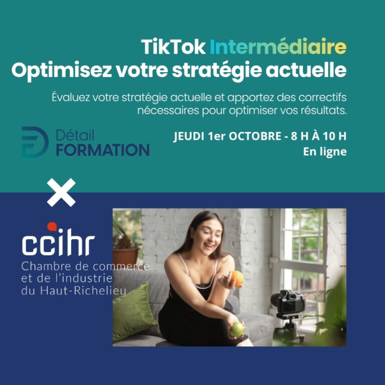 TikTok niveau intermédiaire formation virtuelle
